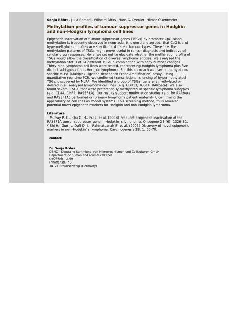 Abstracts (poster) - Wissenschaft Online