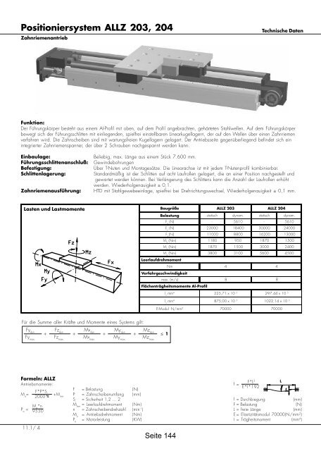 Positioniersysteme - Lineartechnik Korb