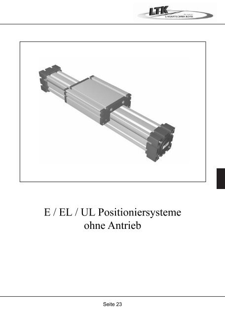 Positioniersysteme - Lineartechnik Korb