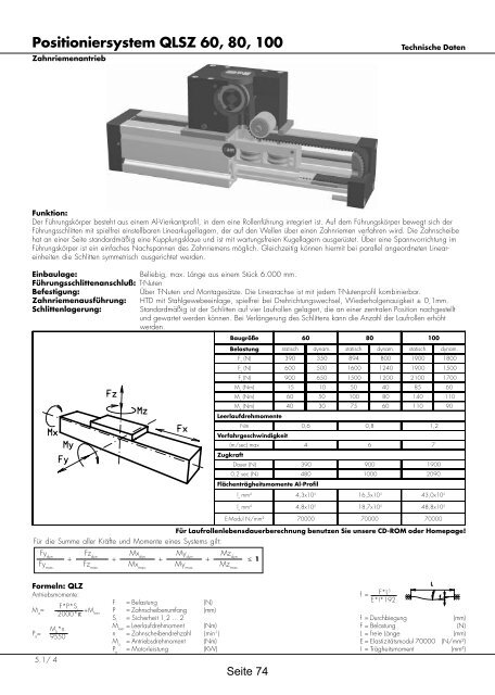 Positioniersysteme - Lineartechnik Korb