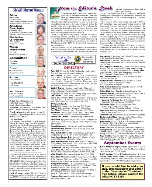 September 2012 - Rowville Lysterfield Comunity News