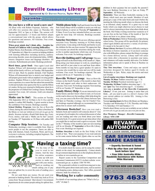 September 2012 - Rowville Lysterfield Comunity News