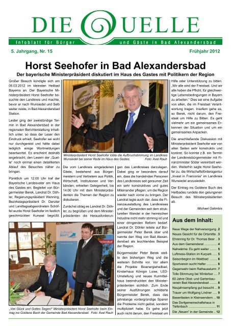 Die Quelle - Nr. 15 - Bioenergie-Heilbad Bad Alexandersbad GmbH