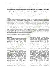 Screening of selected medicinal plants for urease inhibitory