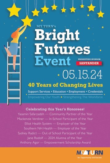MyTurn 2024 "Bright Futures Event" Program • Designed by Studio Mystic +1 [617] 697-1349