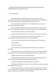 RELAÇÃO DE DOCUMENTOS NECESSÁRIOS A - SEPAq