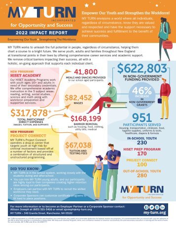 My Turn 2022 "Impact Report" • Designed by Studio Mystic +1 [617] 697-1349