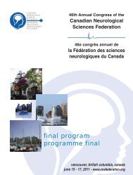 scientific program - Canadian Neurological Sciences Federation