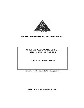 INLAND REVENUE BOARD MALAYSIA SPECIAL ... - Kwai Fatt