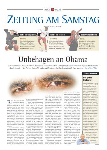 Unbehagen an Obama - ZEITUNG AM SAMSTAG