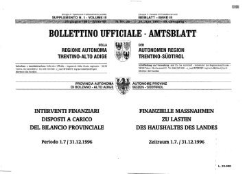 bollettino ufficiale -amtsblatt - Regione Autonoma Trentino Alto Adige