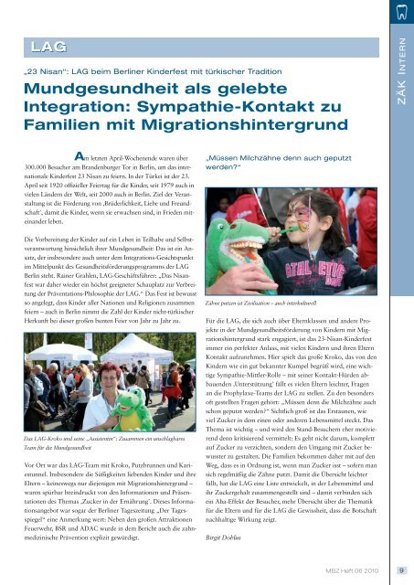 MBZ Ausgabe 06/2010 - Zahnärztekammer Berlin
