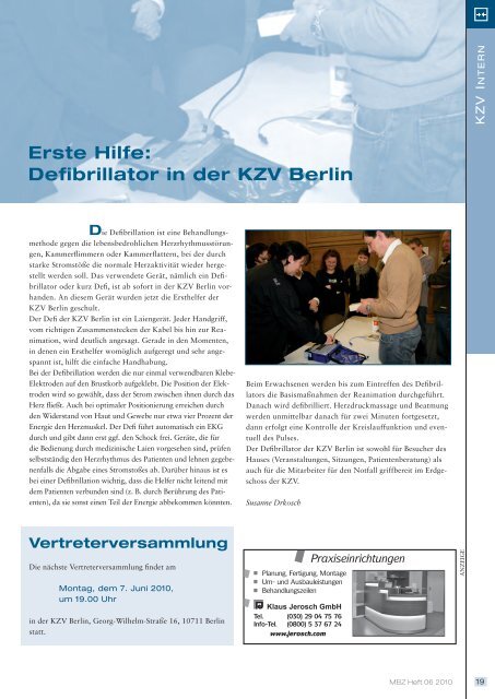 MBZ Ausgabe 06/2010 - Zahnärztekammer Berlin