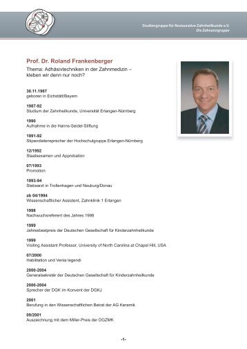 Prof. Dr. Roland Frankenberger - Studiengruppe für Restaurative ...