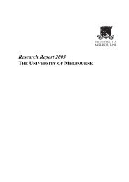 Research Report 2003 THE UNIVERSITY OF MELBOURNE