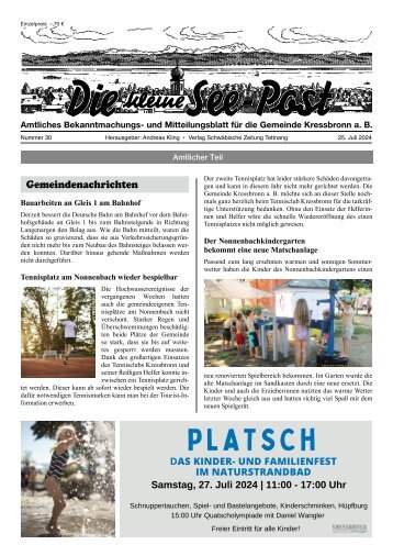 25.07.2024 Die kleine See-Post
