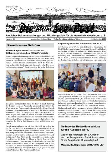 26.09.2024 Die kleine See-Post