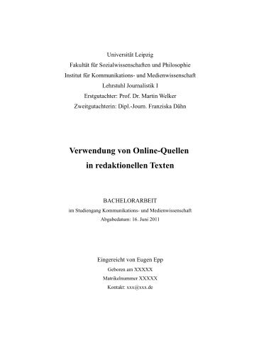 Verwendung von Online-Quellen in redaktionellen Texten - Scribito