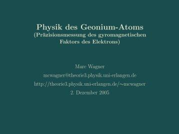 Physik des Geonium-Atoms