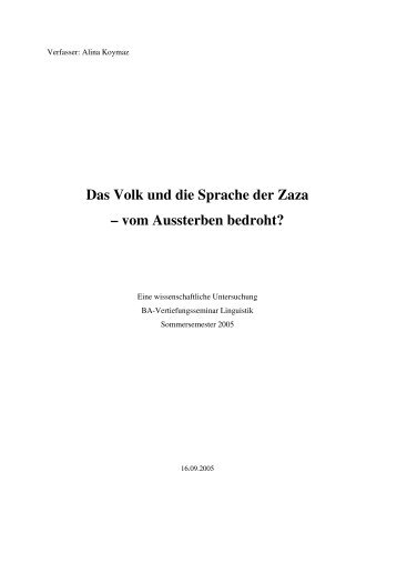 Das Volk und die Sprache der Zaza - Zazaki.de