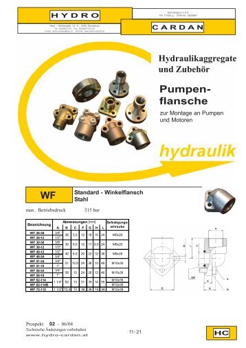 Pumpen- flansche WF - Hydro Cardan