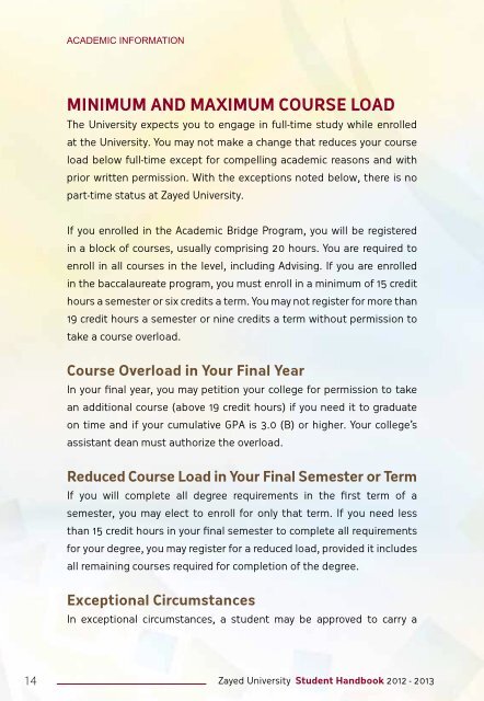 Student Handbook - Zayed University