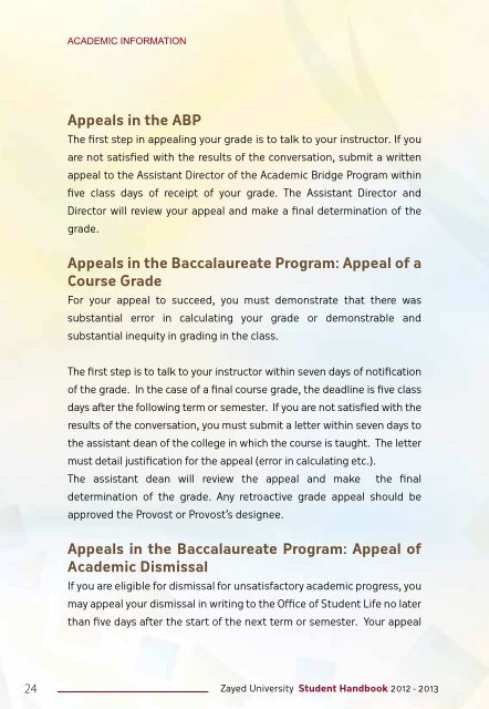 Student Handbook - Zayed University