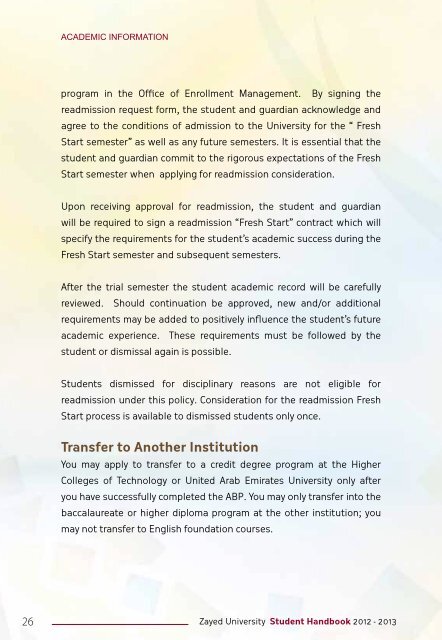 Student Handbook - Zayed University