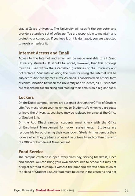 Student Handbook - Zayed University