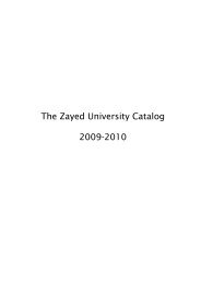 2009-2010 Zayed University Academic Calendar