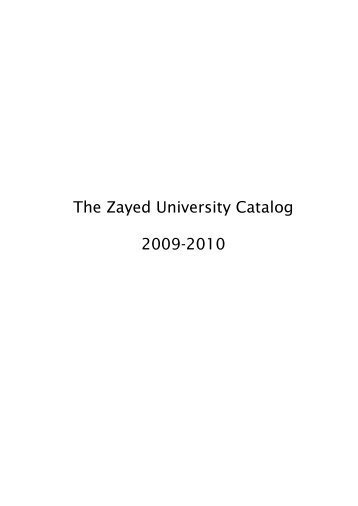 2009-2010 Zayed University Academic Calendar