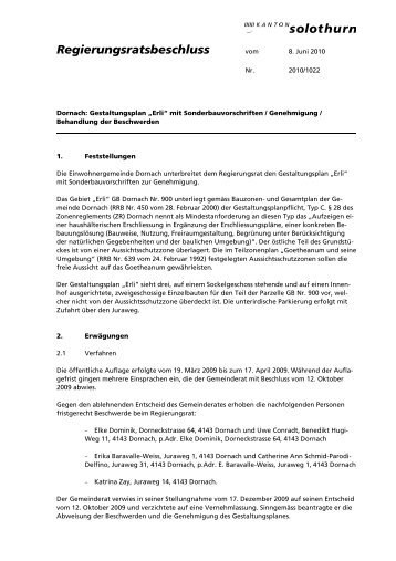 Regierungsratsbeschluss - Solothurnische ...