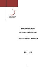 Graduate Student Handbook - Zayed University