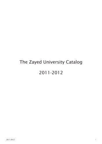Catalog 2011-2012 - Zayed University