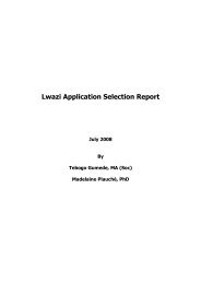 Lwazi Application Selection Report - Meraka Institute
