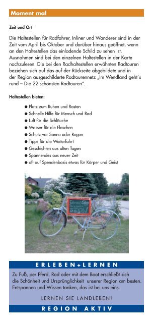 Mach mal Pause – Fahrrad-Haltestellen in der Region Elbtalaue ...