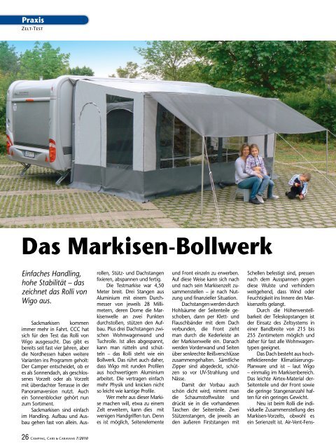 Das Markisen-Bollwerk - Wigo Zelte