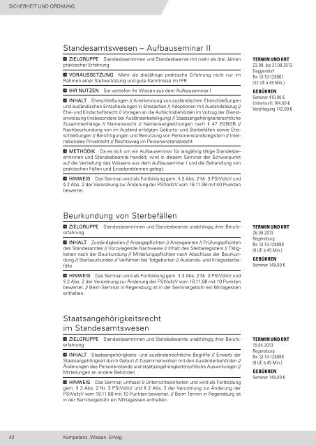 FORTBILDUNG 2013 - Bayerische Verwaltungsschule