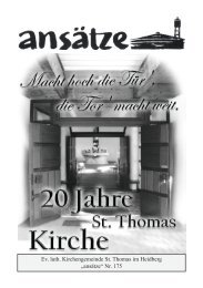 Ev. luth. Kirchengemeinde St. Thomas im Heidberg „ansätze“ Nr. 175