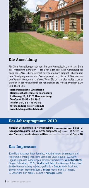 Das Jahresprogramm 2010 90 Jahre HVHS - Heimvolkshochschule ...