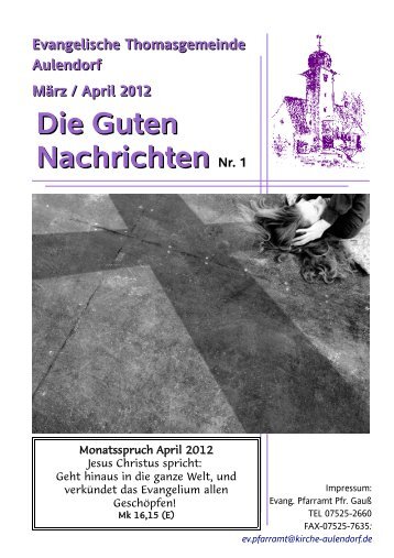Nr. 1 März – April 2012 - Evang. Kirchengemeinde Aulendorf