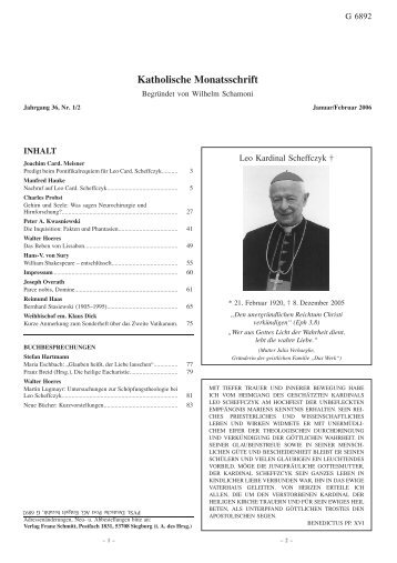Katholische Monatsschrift - Theologisches