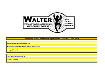 Preisliste Walter Veranstaltungstechnik - Stand 01 ... - partyfever.de