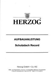 AUFBAUANLEITUNG Schutzdach Record - Herzog