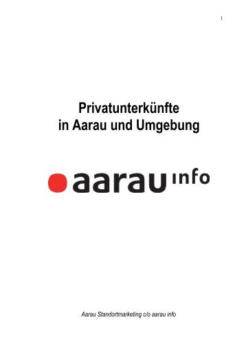 Privatunterkünfte in Aarau und Umgebung - Aarau Info