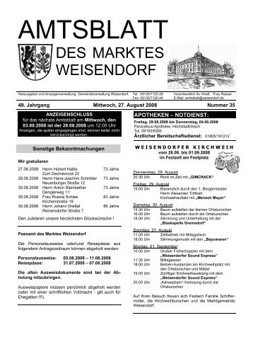 AMTSBLATT - Gemeinde Weisendorf