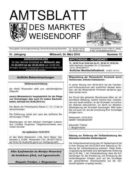 AMTSBLATT - Gemeinde Weisendorf