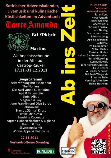 Satirischer Adventskalender 2011 - Ab ins Zelt