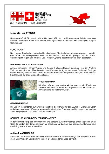 Newsletter 2/2010 - Scout.ch