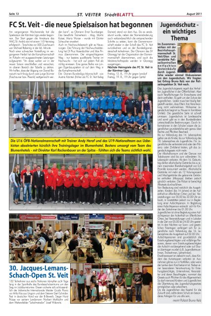 ST. VEITER St °adtBLATT'L - Zentrum Kärnten in Wort und Bild